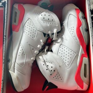 Jordan White and Red Athletic Shoes